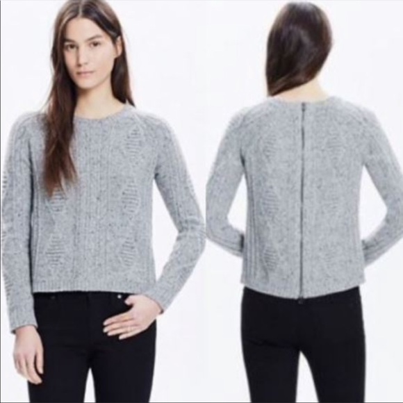 Madewell Palisade Cableknit Sweater w Back Zip XS - Picture 8 of 8